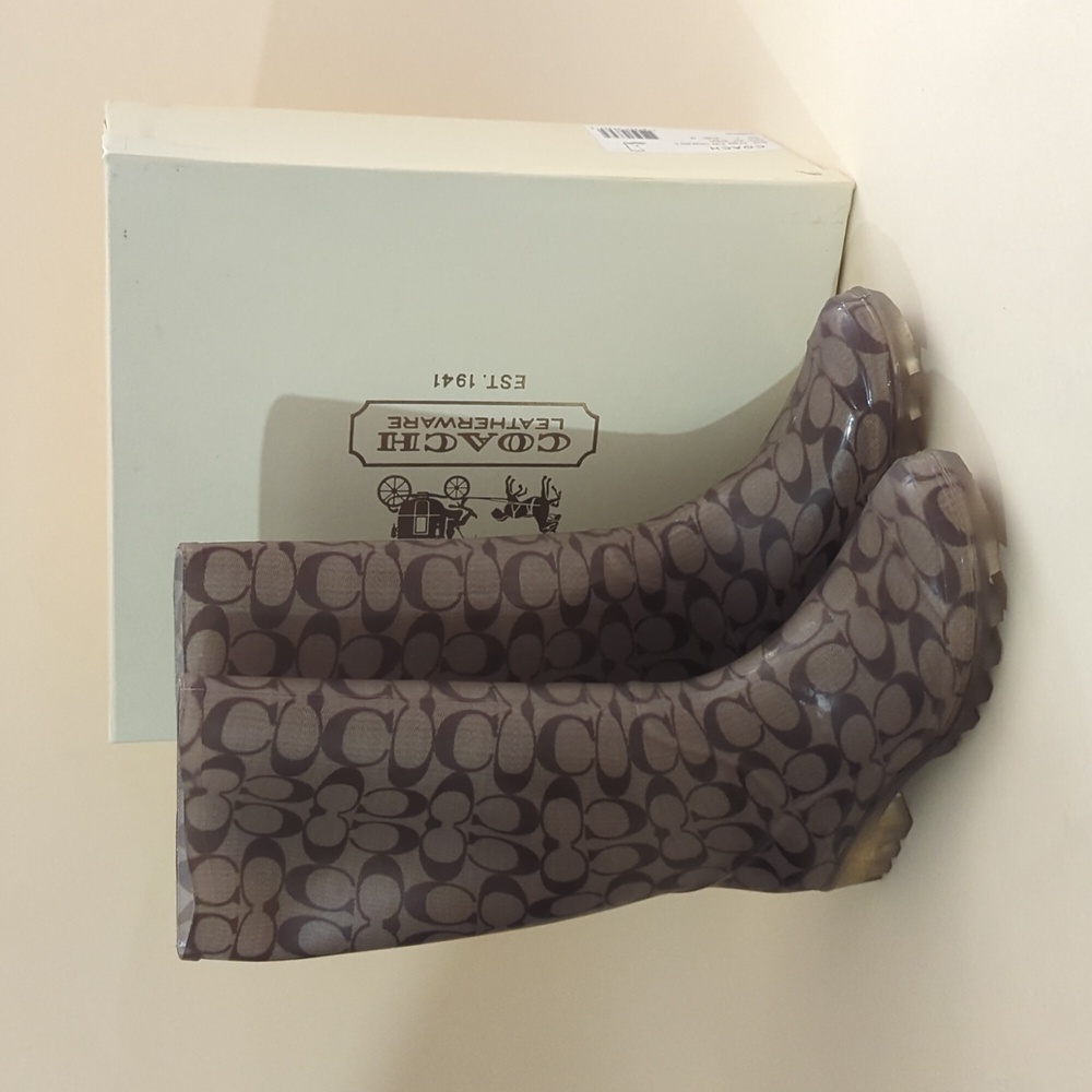 NWT Coach Khaki Rainboots